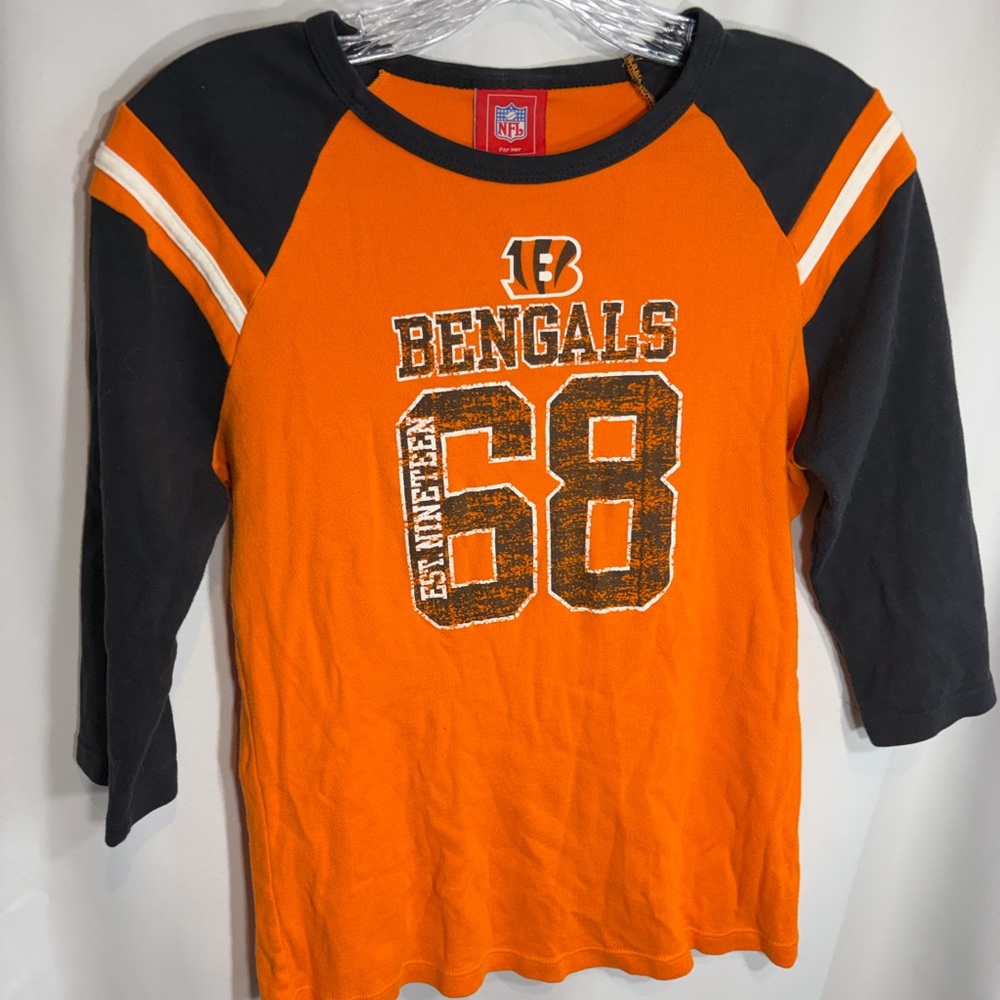 Vintage Woman’s NFL Cincinnati Bengals 3/4 Sleeve Size Medium EST. 1968 Top